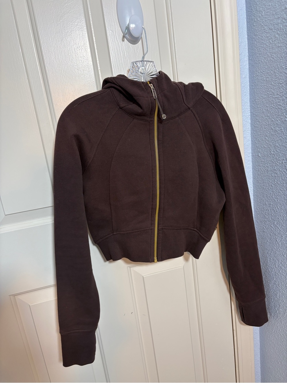 Lululemon Scuba Oversized Crop- Brown/Gold Zip Hoodie